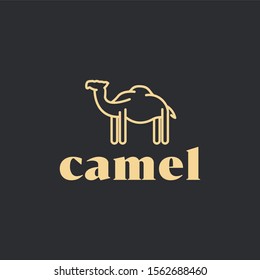 Camel simple logo design line style minimalist design, animal icon camel