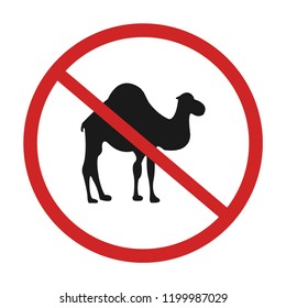 camel sing design vector illustration not allowed prohibition red circle warning road