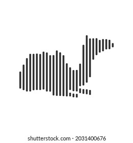 Camel sit stance black barcode line icon vector on white background.