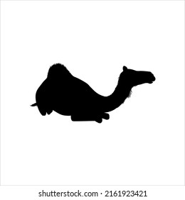 Camel (Sitting) Silhouette for Logo or Graphic Design Element, Vector Illustration