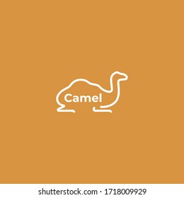 Camel sitting simple logo icon sign flat vector illustration isolated on white