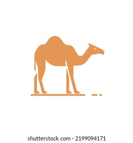 Camel symbol isolated on background. Outline vector design template for logo, emblem and print.