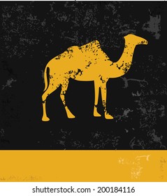 Camel symbol,grunge vector
