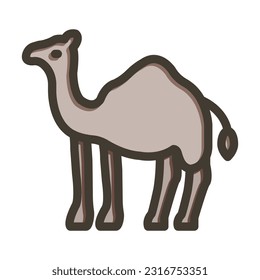 Camel Thick Line Filled Colors For Personal And Commercial Use.
