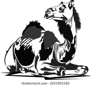 Projeto de logotipo de arte vetorial de camelos
