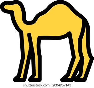 camel vector colour line icon