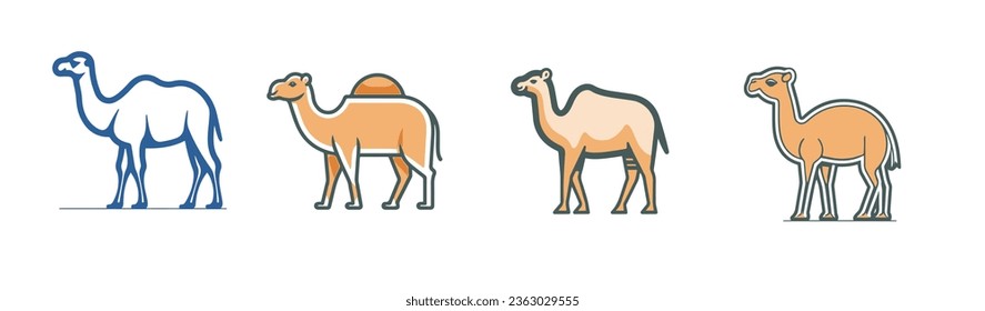 camel vector icons logo style illustrations pack