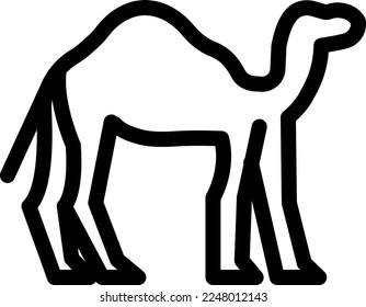 camel Vector illustration on a transparent background. Premium quality symbols. Thin icons for concept and graphic design.