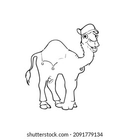 Camel Vector image, Free clipart's, simple vector stock illustration and stock outline drawing use children book, coloring book