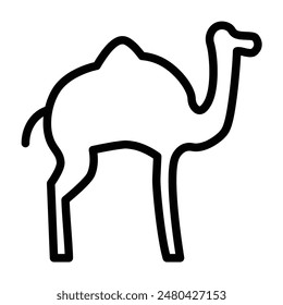 camel Vector Line Icon Design