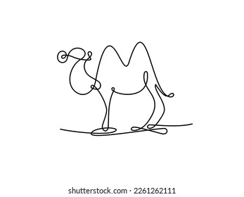 Camel - vector linear illustration. Lineart.	