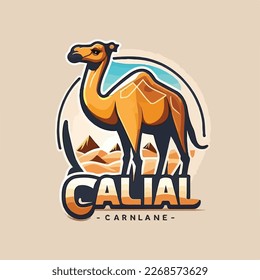 Camel Vector Logo Icon Sports Mascot flat illustration