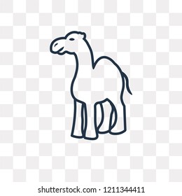 Camel vector outline icon isolated on transparent background, high quality linear Camel transparency concept can be used web and mobile