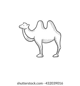 Camel vector sketch icon isolated on background. Hand drawn Camel icon. Camel sketch icon for infographic, website or app.