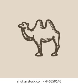 Camel vector sketch icon isolated on background. Hand drawn Camel icon. Camel sketch icon for infographic, website or app.