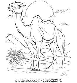 Camel Vector stress coloring book page