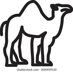 camel vector thin line  icon