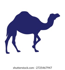 Un camello caminando solo en la ilustración del paisaje del desierto
