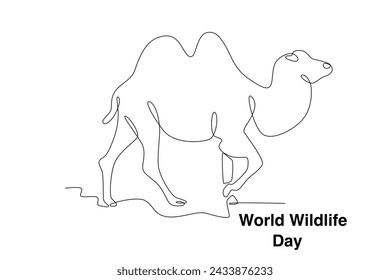 A camel is walking. World wildlife day