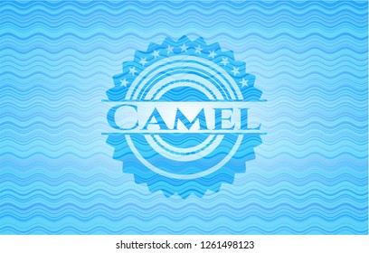 Camel water wave badge background.