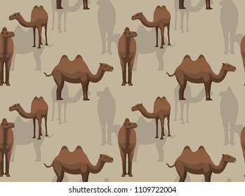 Camel Wild Bactrian Cartoon Background Seamless Wallpaper