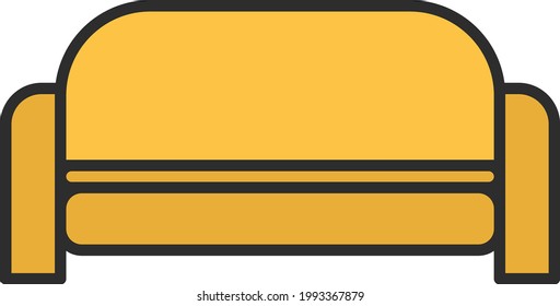 sofá de camello, ilustración, sobre fondo blanco.