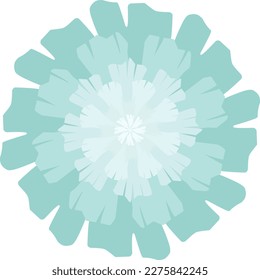 camelia flower logo with sky blue color on transparent background