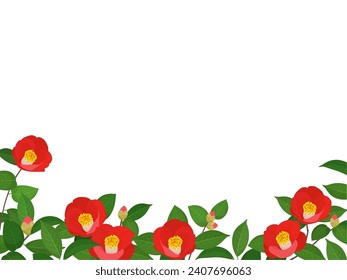 Camellia background frame vector illustration