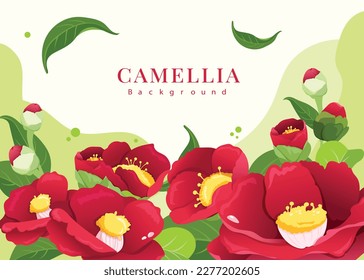 Fondo de Camellia. Fondo de flores rojas