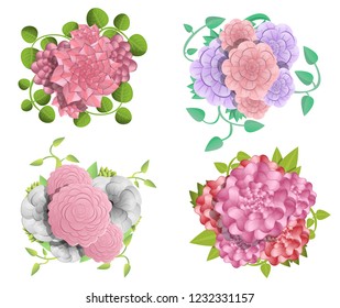 Camellia banner set. Cartoon illustration of camellia vector banner set for web design