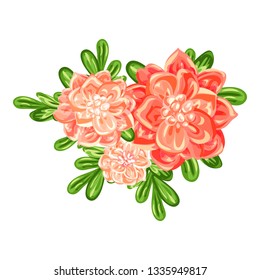 Camellia bunch icon. Cartoon of camellia bunch vector icon for web design isolated on white background