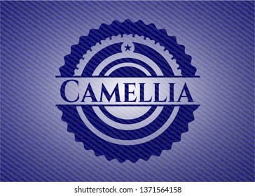 Camellia emblem with jean texture