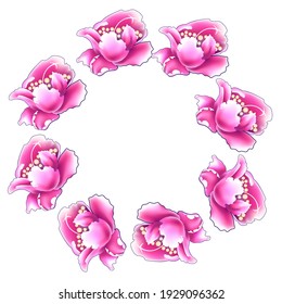Camellia exotic flower. Pattern in Chinese style. Vector illustration. Use printed materials, signs, objects, websites, maps.