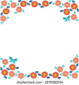 Camellia flower decoration frame material