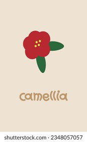 
Camellia flower letters and illustrations