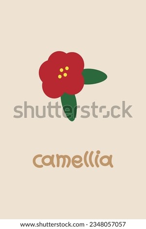 
Camellia flower letters and illustrations