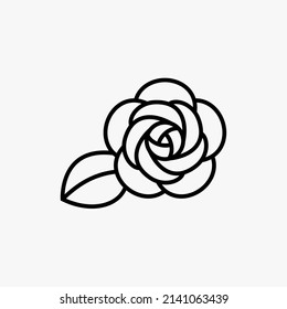 Camellia flower, vector symbol design