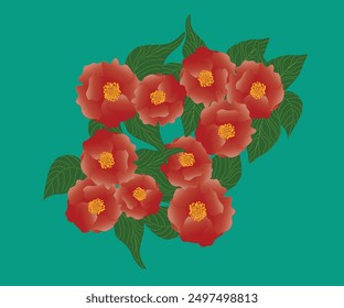 Camellia flower, flower which is symbol of love, longing, faithfulness and in possitive thinking for background, wallpaper, tile, pattern.