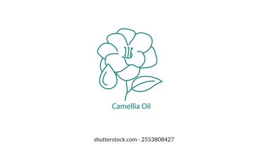 Camellia Oil Beauty and Skin Care Vector Icon