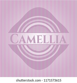 Camellia retro style pink emblem