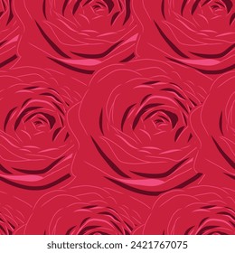 Camellia Seamless Repeat Pattern Hand Drawn Illustration