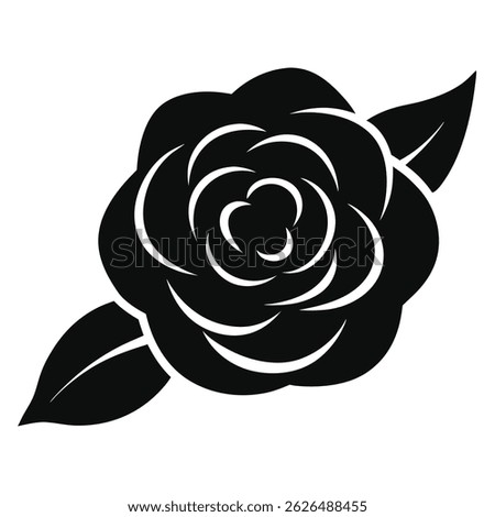camellia silhouette icon vector illustration