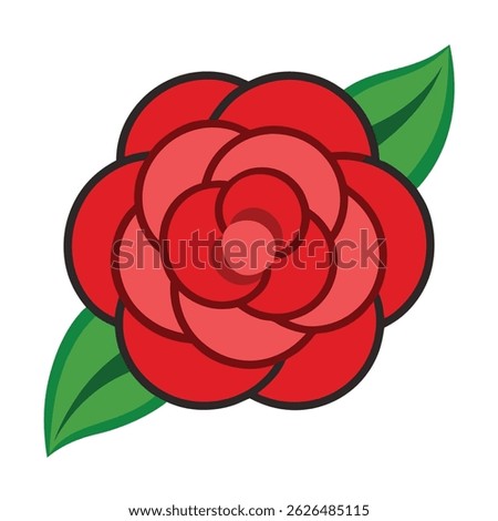 Camellia vector icon on white background