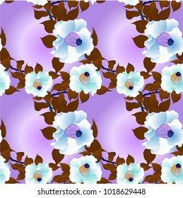 Camellia. Vector image. Flowers - decorative composition. Wallpaper. Seamless pattern. Use printed materials, signs, objects, websites, maps, posters, postcards, packaging.