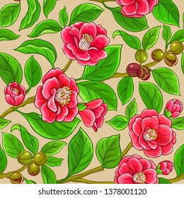 camellia vector pattern