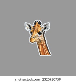 camelopard sticker logo vector design