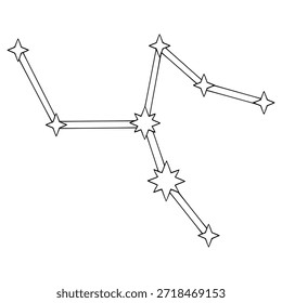 Camelopardalis constellation illustration hand drawn outline vector