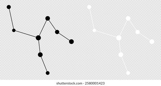 Camelopardalis constellation map set. Vector illustration.