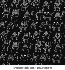 Camels caravan, seamless pattern for your design