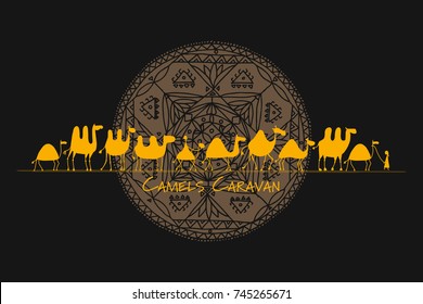 Camels caravan, sketch for your design